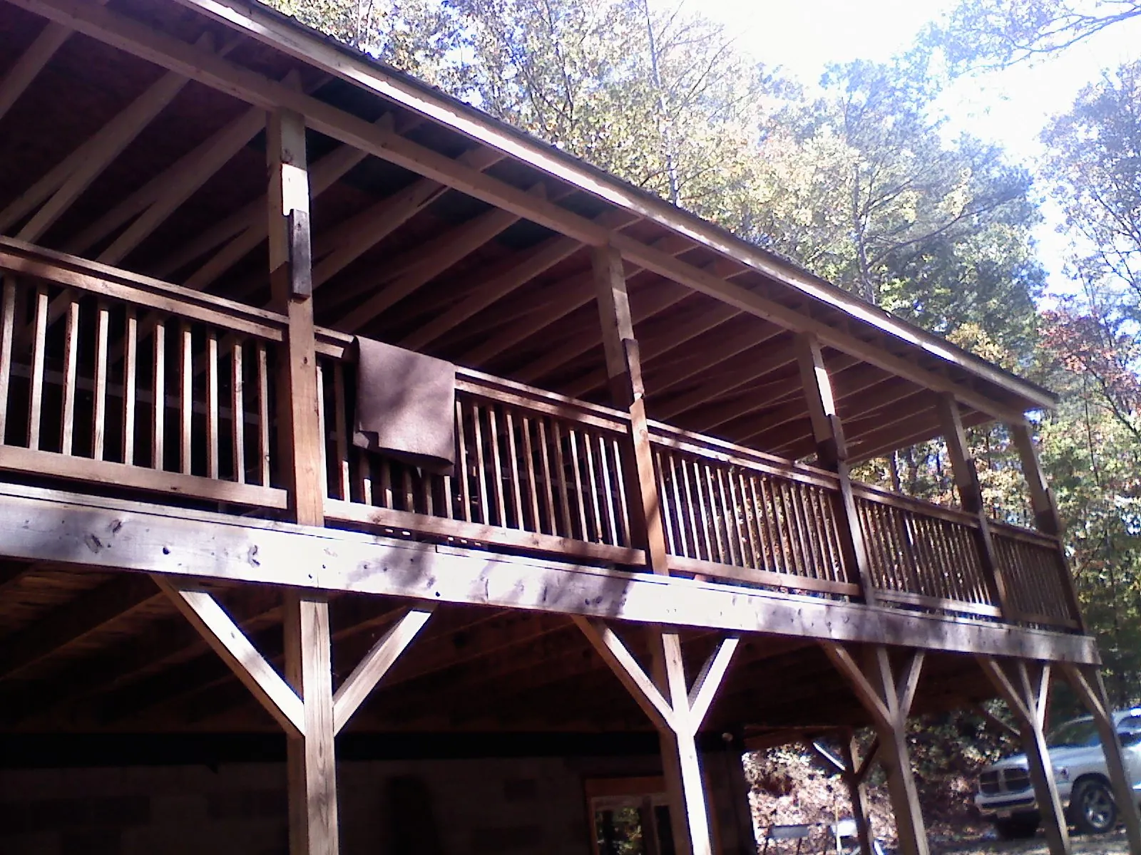 Timber framing under a new elevated porch and deck — Roof Leak Repair in Eden by Roofing Brothers